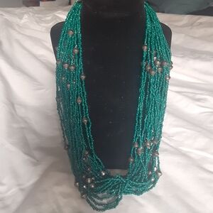 Chic Green Beaded Necklace